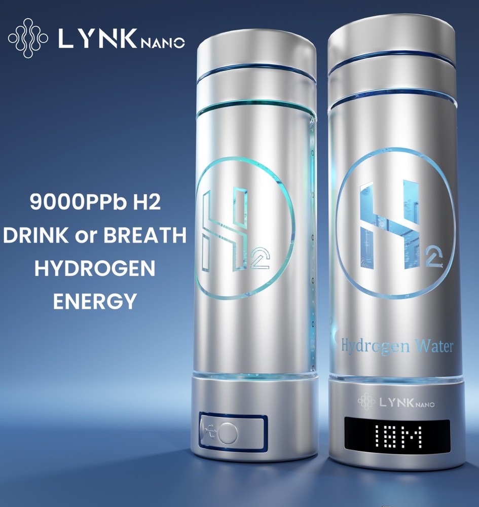 9000ppb Hydrogen H2 Water Bottle PORTABLE & DIGITAL Drink Cup + Inhaler