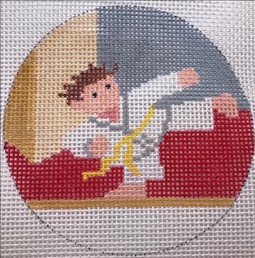 Karate or Taikwon-do Ornament Hand Painted Needlepoint Canvas