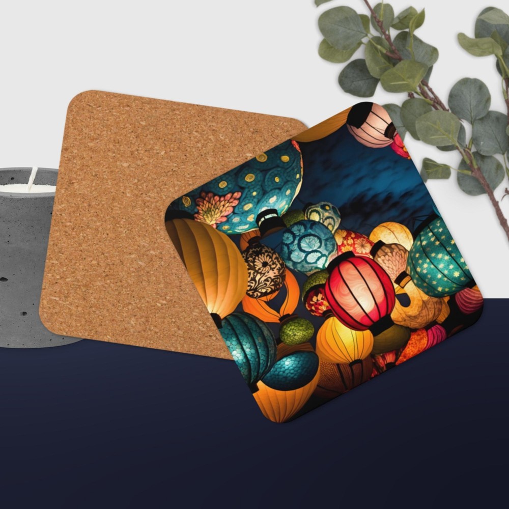 Lantern 2 Cork-back coaster