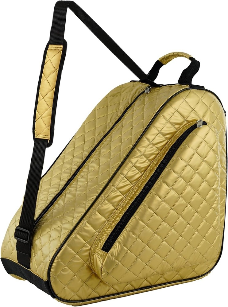 Skate Bag - Durable Nylon, Large Compartment - Ice Inline Roller Skates Gold