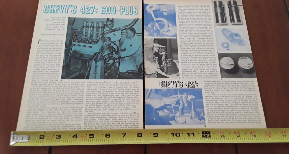 CHEVROLET L-88 427 ENGINE   ORIGINAL 1968 ARTICLE