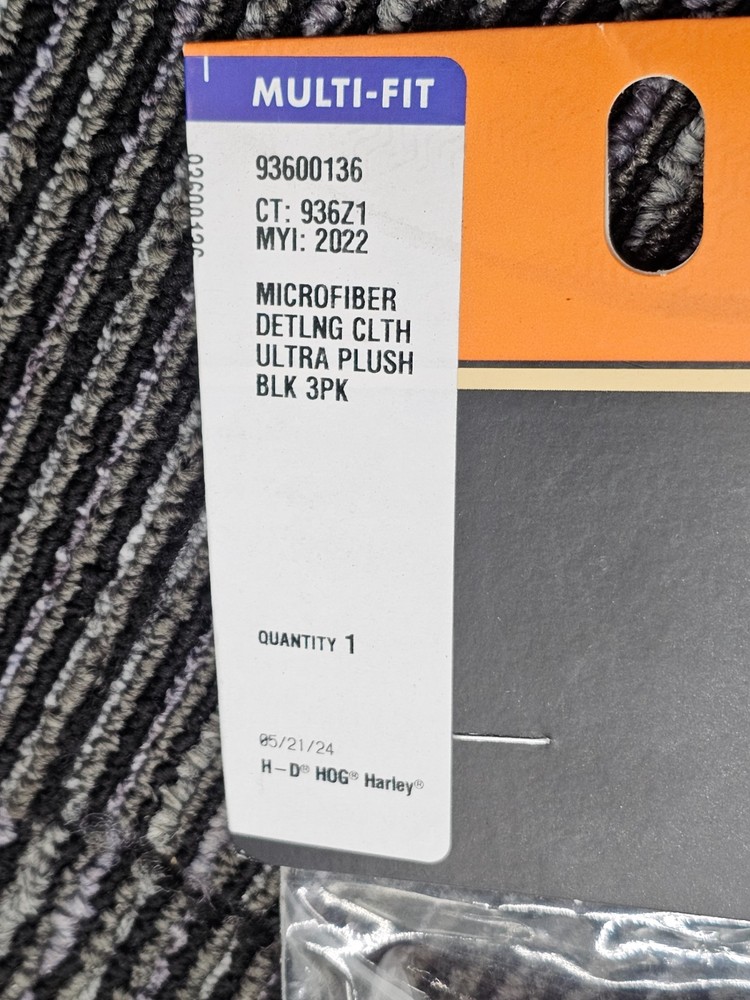 (QTY 3) Harley Davidson 93600136 Microfiber Detailing Cloth Edge Designed