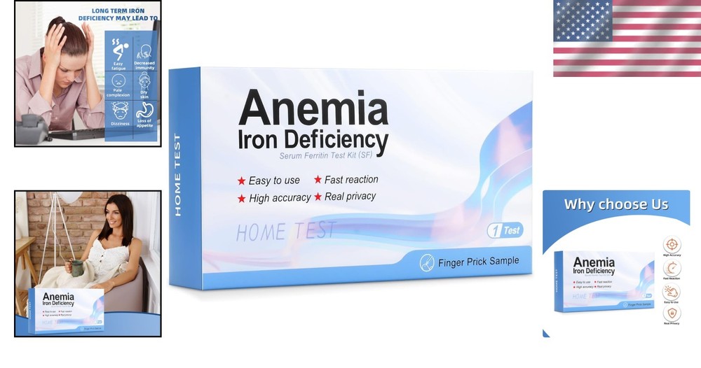 Iron Deficiency Home - 1 Count, Accurate Results without Lab Visits