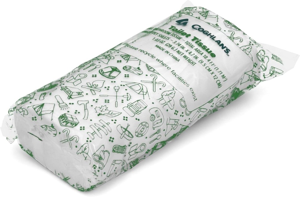 Flushable Coreless Biodegradable Toilet Tissue - Ideal for Backpacking, 2 Rolls