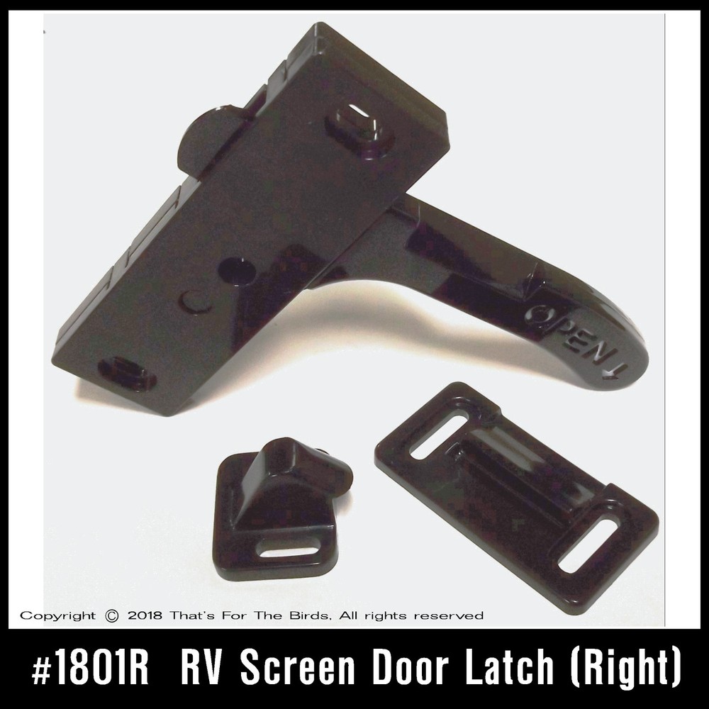 RV, Camper Screen Door Latch RIGHT HAND (E285) with CORRECT SCREWS,