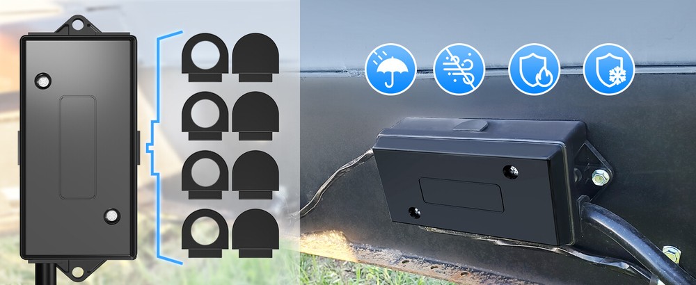 MICTUNING 8FT Trailer Cord with 7-Way Plug Inline Junction Box, Wiring Harness