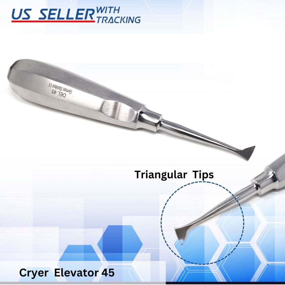 Cryer Root Elevator#45 Right Angle Tip Tooth Extraction Dental Instrument German