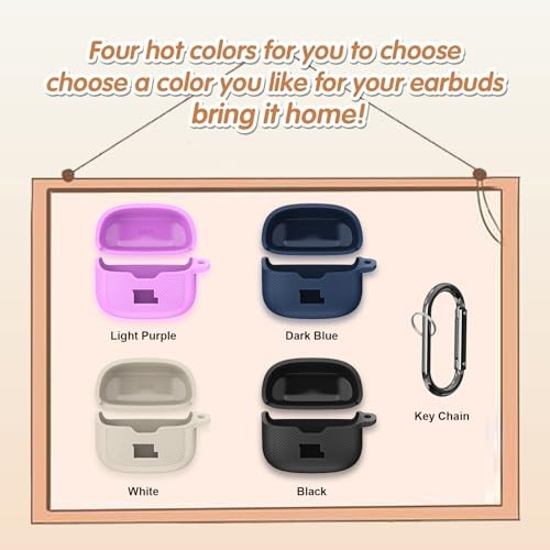 Silicone Case Compatible with JBL Tune Buds,Shock Proof Waterproof White