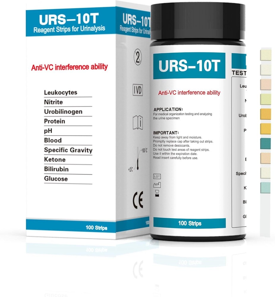 100 Strips URS-10T Reagent Urinalysis Test Strips 10 Parameters Testing Strips