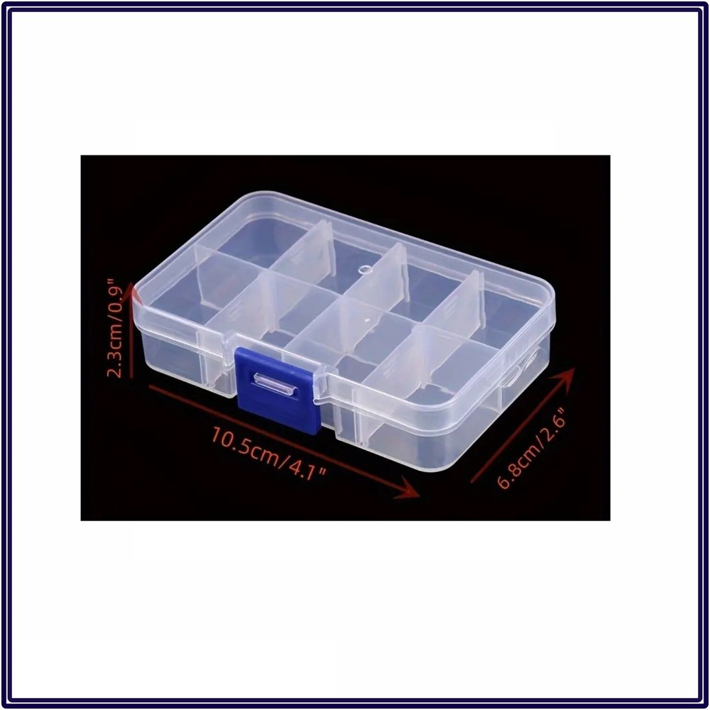3-Pack Clear 8-Grid Plastic Box Organizer Bead Components DIY Jewelry Storage