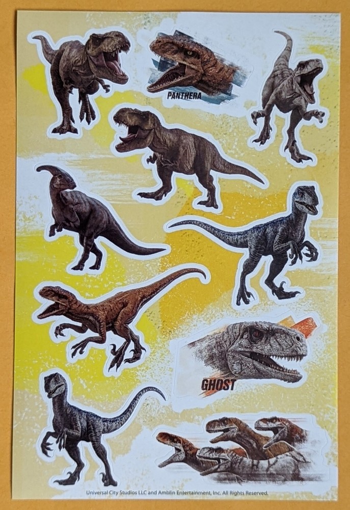 Jurassic World Sticker Single Sheet
