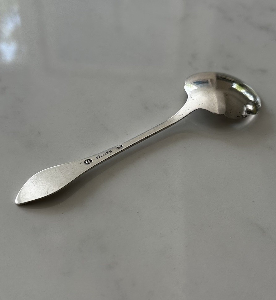 Silver Small Serving Or Cream Scalloped Spoon Danish Denmark 830 Silver Appx 5”