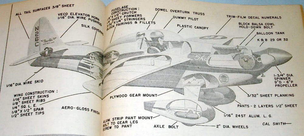 SHOESTRING PLAN + CONSTRUCTION ARTICLE for 33" UC SCALE Model Airplane