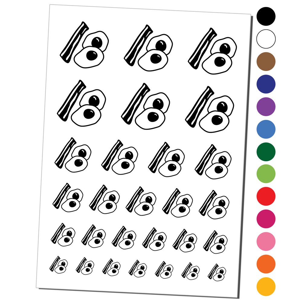 Bacon and Eggs Breakfast Temporary Tattoo Water Resistant Set
