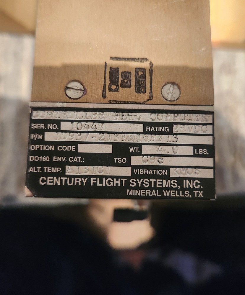 Century 2000 Flight Systems Flight Computer 1D937-2131H16FF13