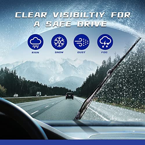 OEM QUALITY 22" + 22" 22"+22"(Pair For Front Windshield) Black wiper blades