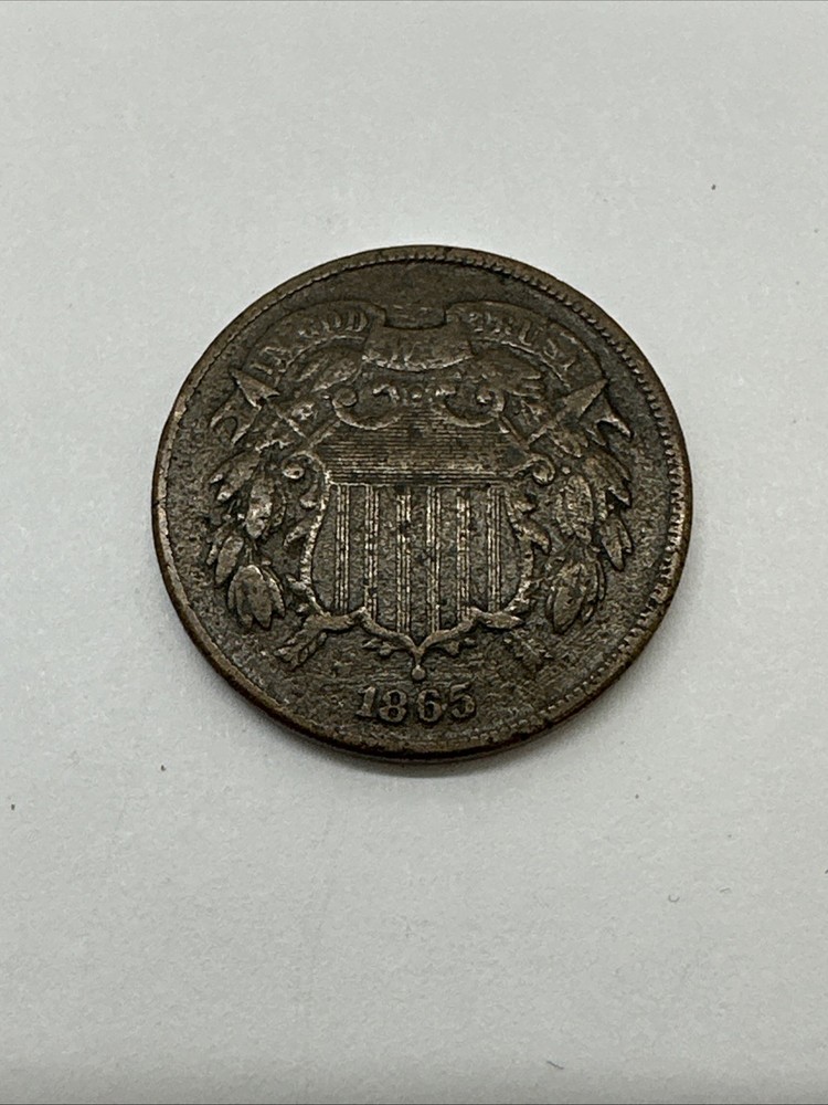1865 2c Two Cent Coin Fine FREE SHIPPING *SINGBG*