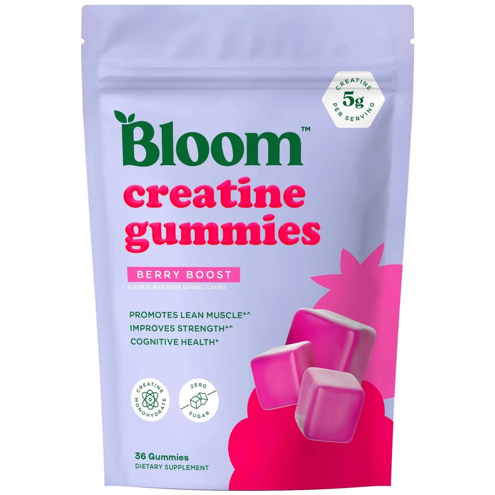 3-Pack Bloom Creatine Monohydrate Gummies, 5g Per Serving, Sugar-Free