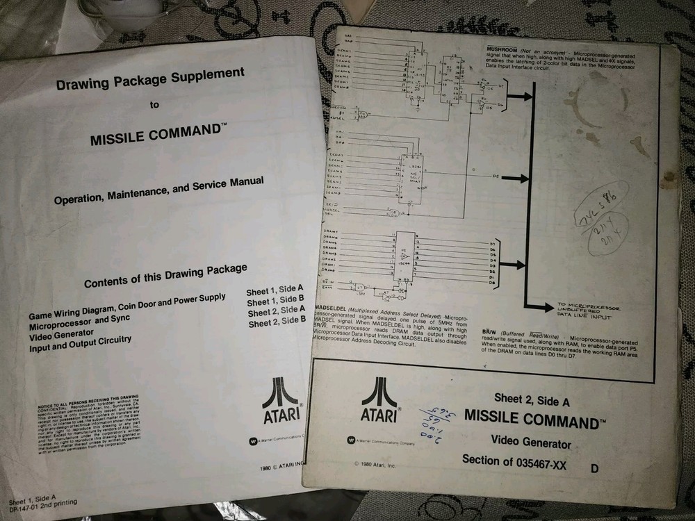Missile Command Schematics Atari Arcade