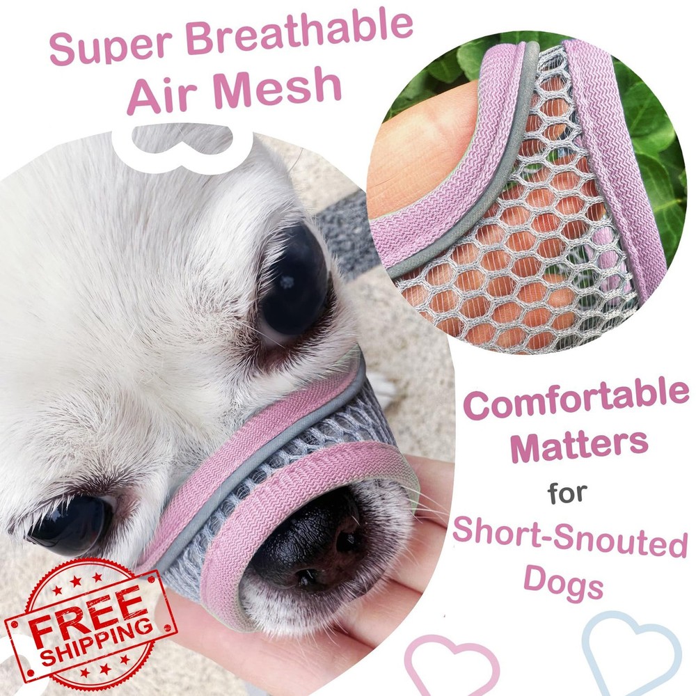 Pink M Soft Mesh Dog Muzzle Small Dog