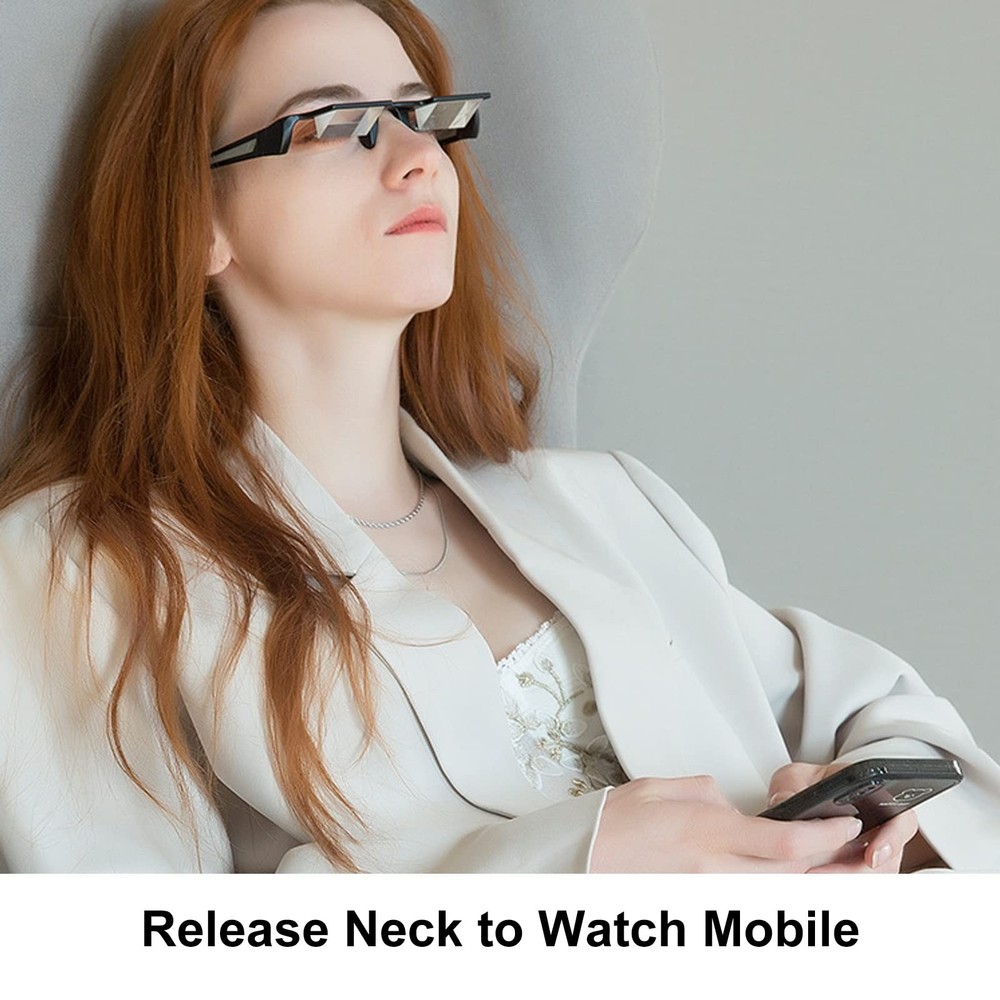 90° Angle Prism Reading Glasses for Lying Down, Watching TV, Mobile Use