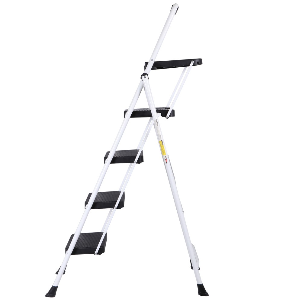 Step Ladder 4 Step Folding Heavy Duty 330 Lbs Load Ladder Folding W/ Work Tray