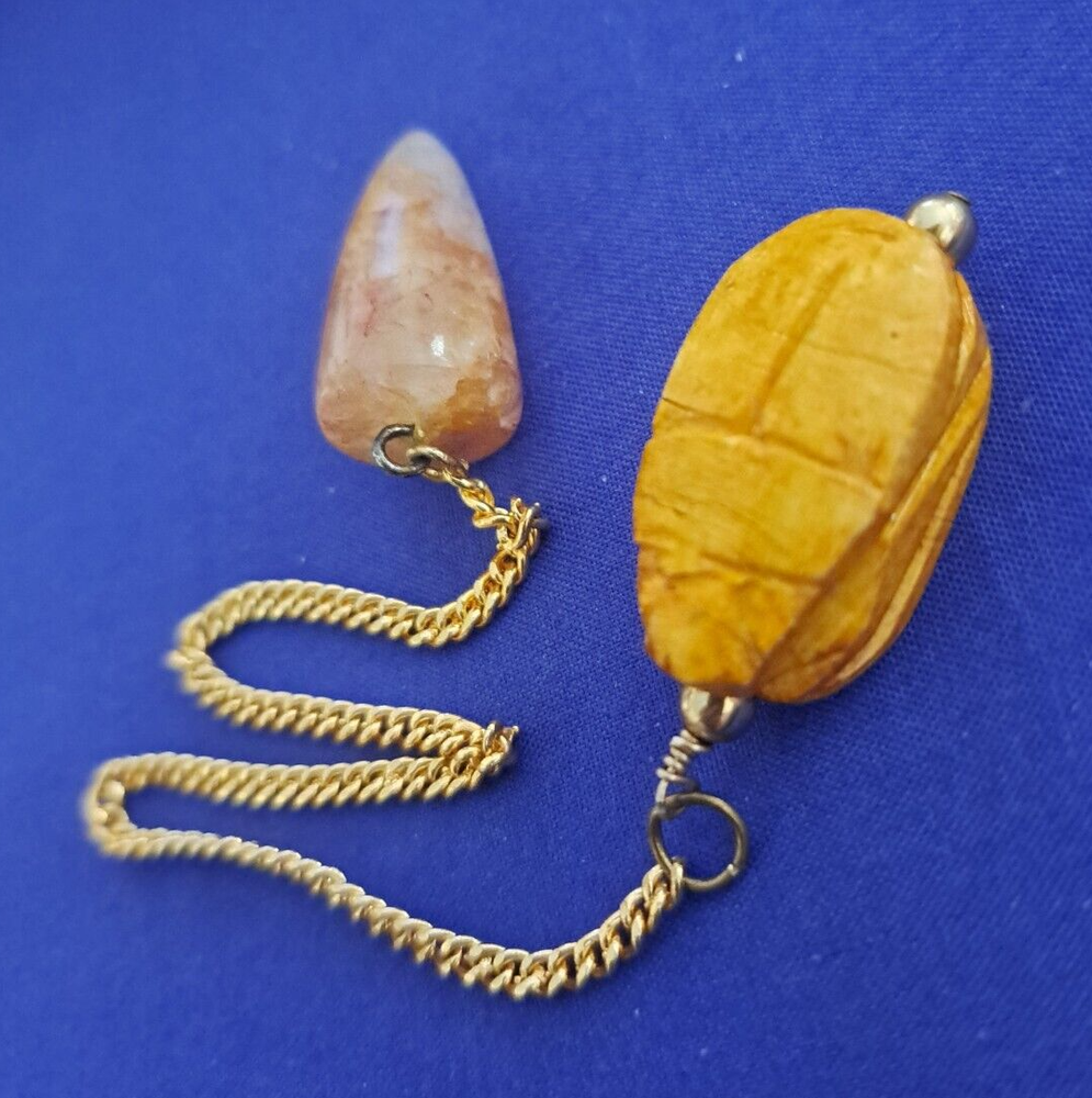 Crackle Quart & Scarab Pendulum