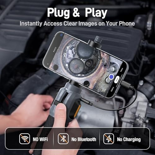 Two-Way Articulating Borescope USB-C Endoscope Inspection Camera, 5FT Probe, Fle