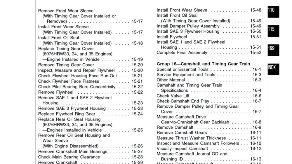 John Deere Series 400 6076 Diesel Engines Component Technical Manual CTM42 PDF