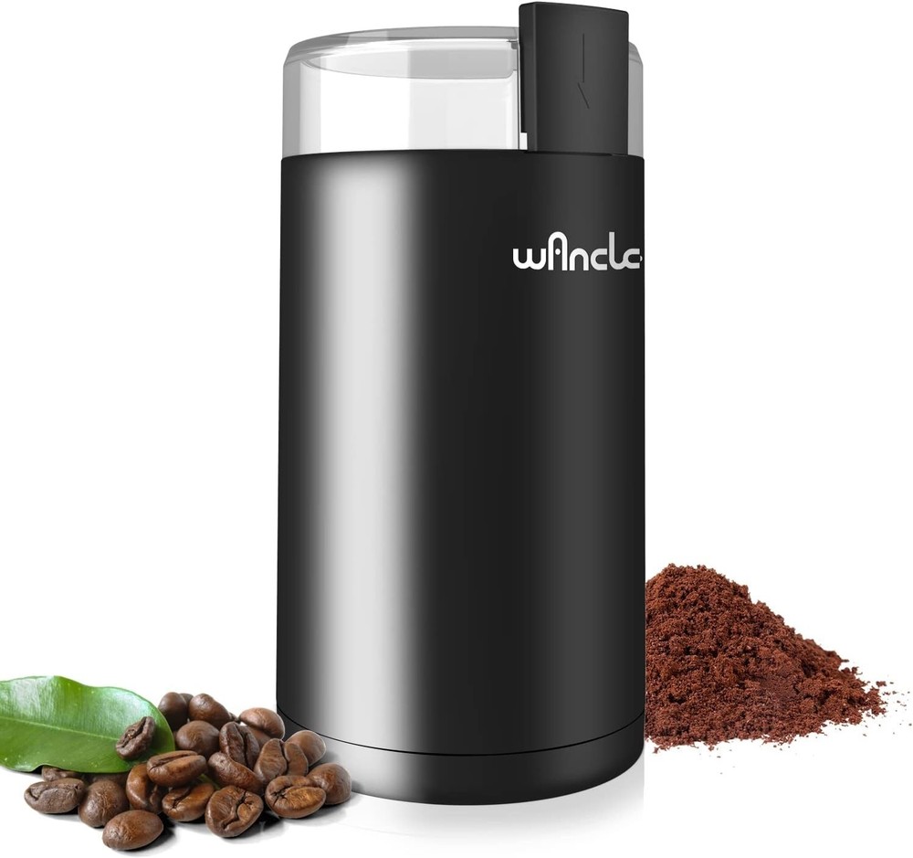 Effortless One-Touch Electric Coffee Grinder & Spice Grinder - Compact Black