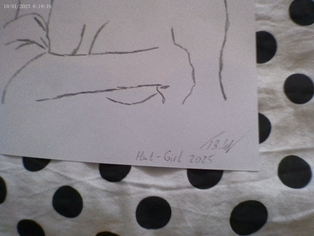 Female pose pencil drawing, unique