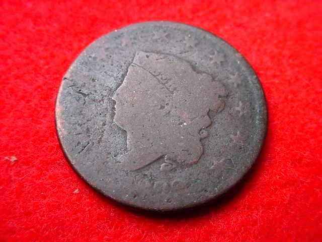 1822 CORONET HEAD LARGE CENT  COPPER COIN!   #Z-90