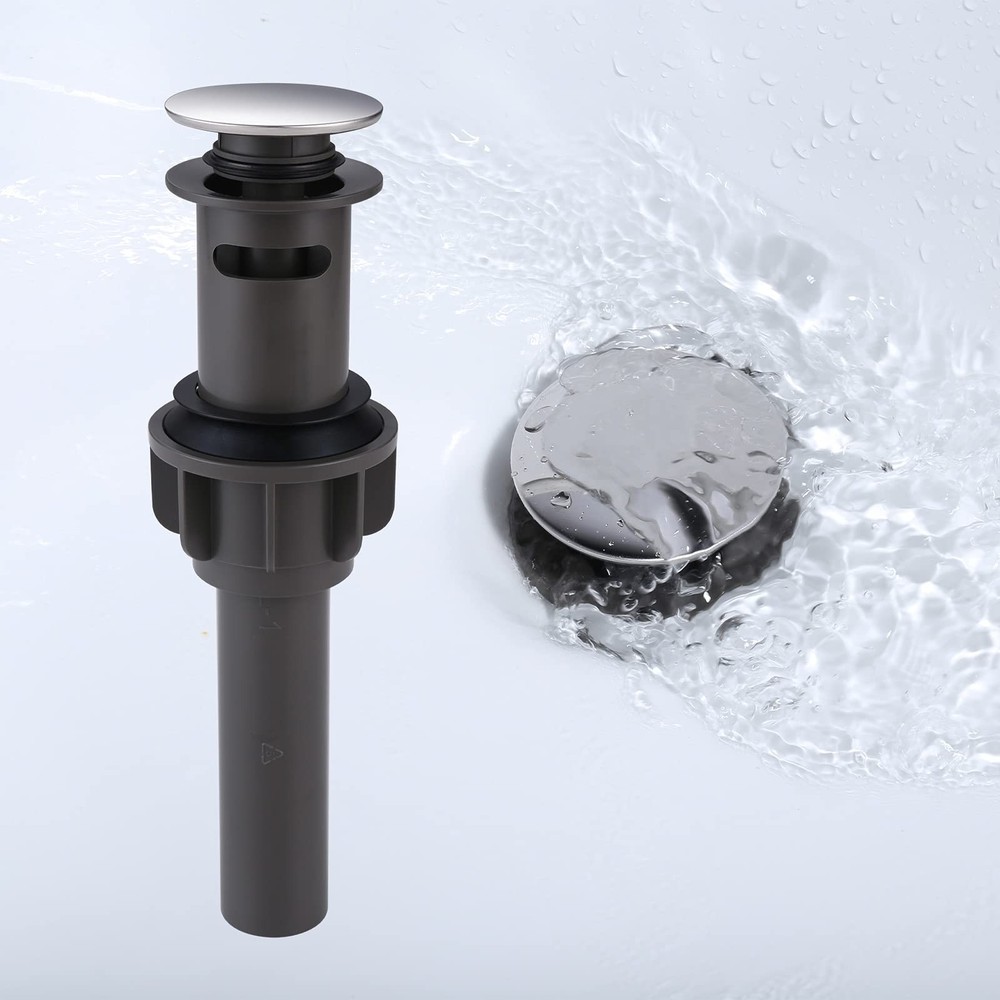 Bathroom Pop Up Sink Drain With Overflow - Vessel pop up drain, Chrome