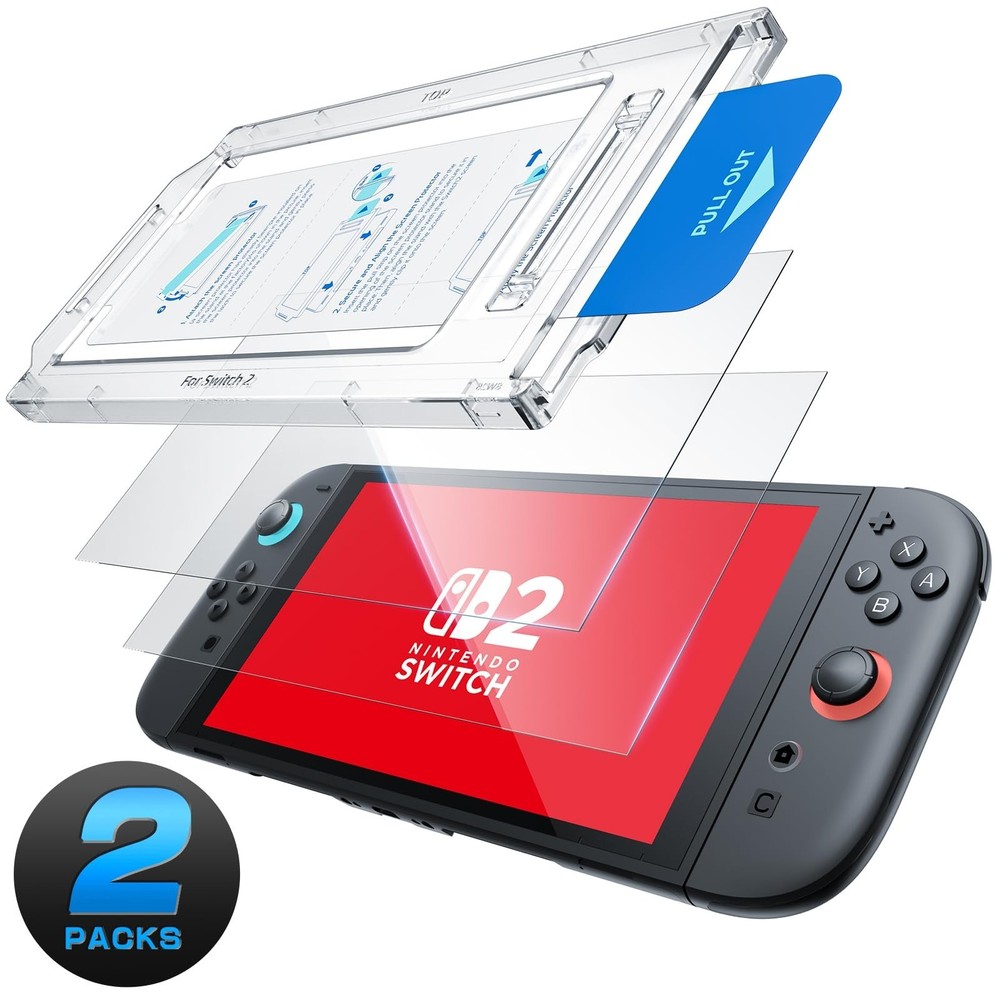 "2 Pack Tempered Glass Screen Protector for Nintendo Switch 2 - Ultra-Thin, HD C