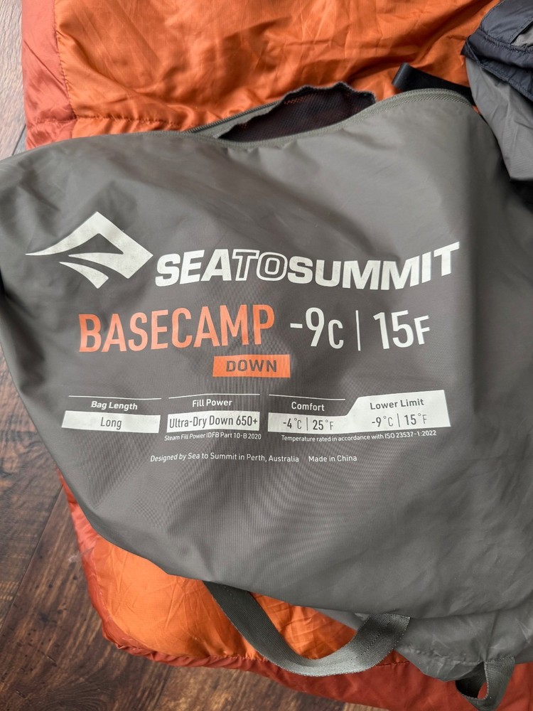 Sea To Summit Basecamp 15 degree Down Sleeping Bag Long