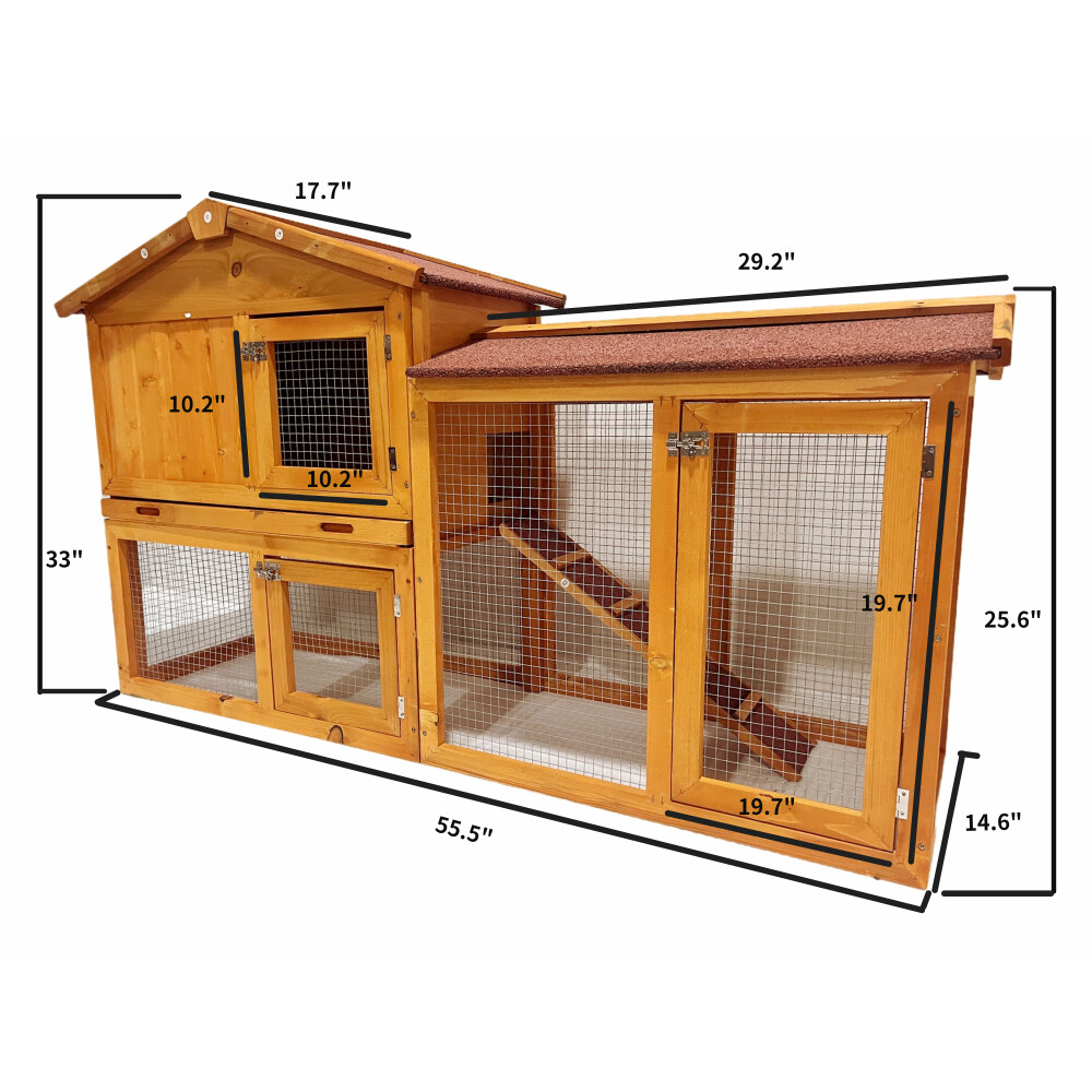 55”*33“ 2 layer Chicken rabbit cage Coops for Playground Wearable Strong