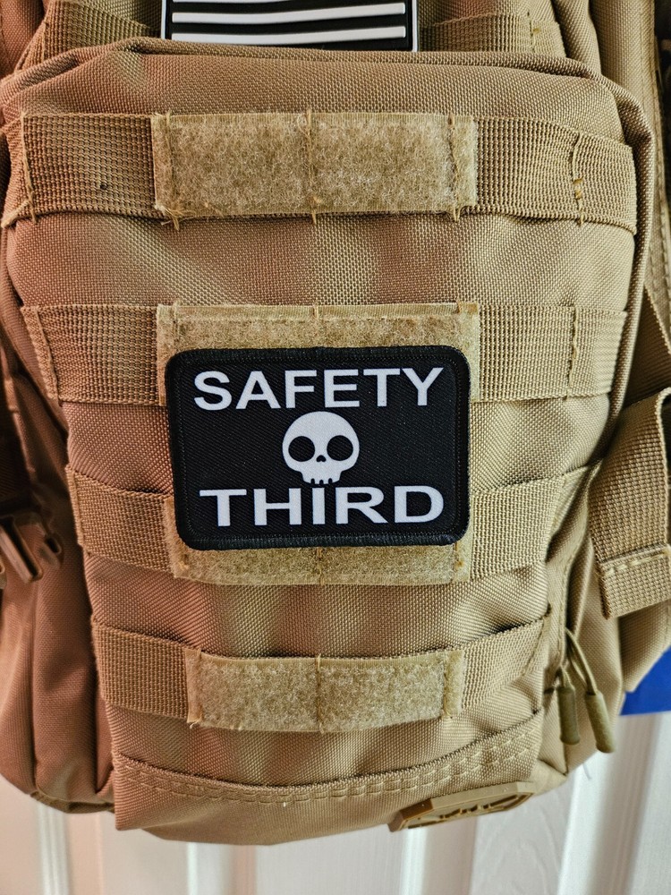 Safety third blue collar 2"x3" hook & loop tactical morale patch Hopf