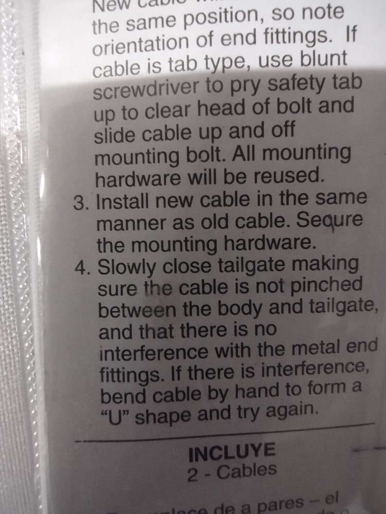 Tailgate/ Replacement Cables/ 1998-2009/ Nissan Frontier/ DORMAN/ 38541