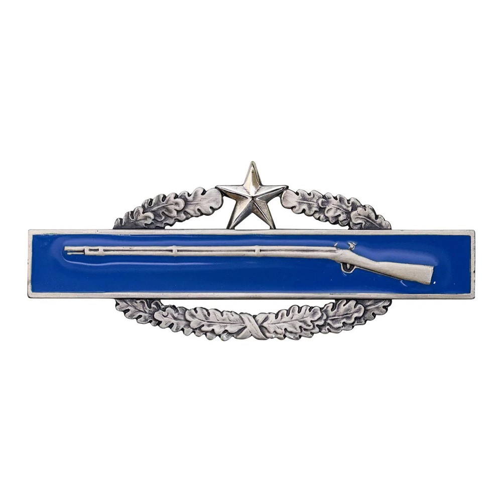 Army Regulation Size Silver Oxidized Combat Infantry Second Award Badge – New