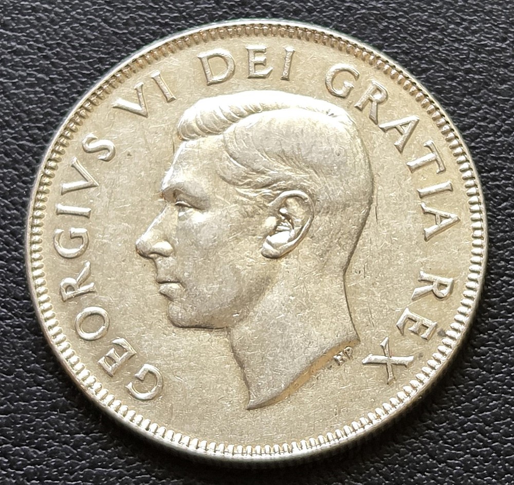 1951 Canada Silver 50-Cent Half Dollar Coin - 80% Silver - Great Condition