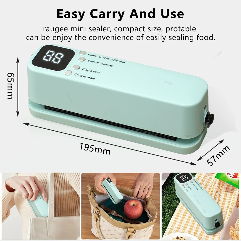 Portable Mini Wireless Fully Automatic Vacuum Sealing Machine Household Sealer