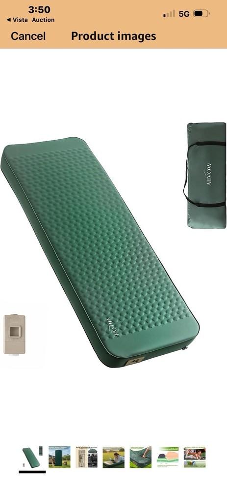 4" Extra-Thick Self Inflating Sleeping Pad for Camping with Electric Pump, Ul...