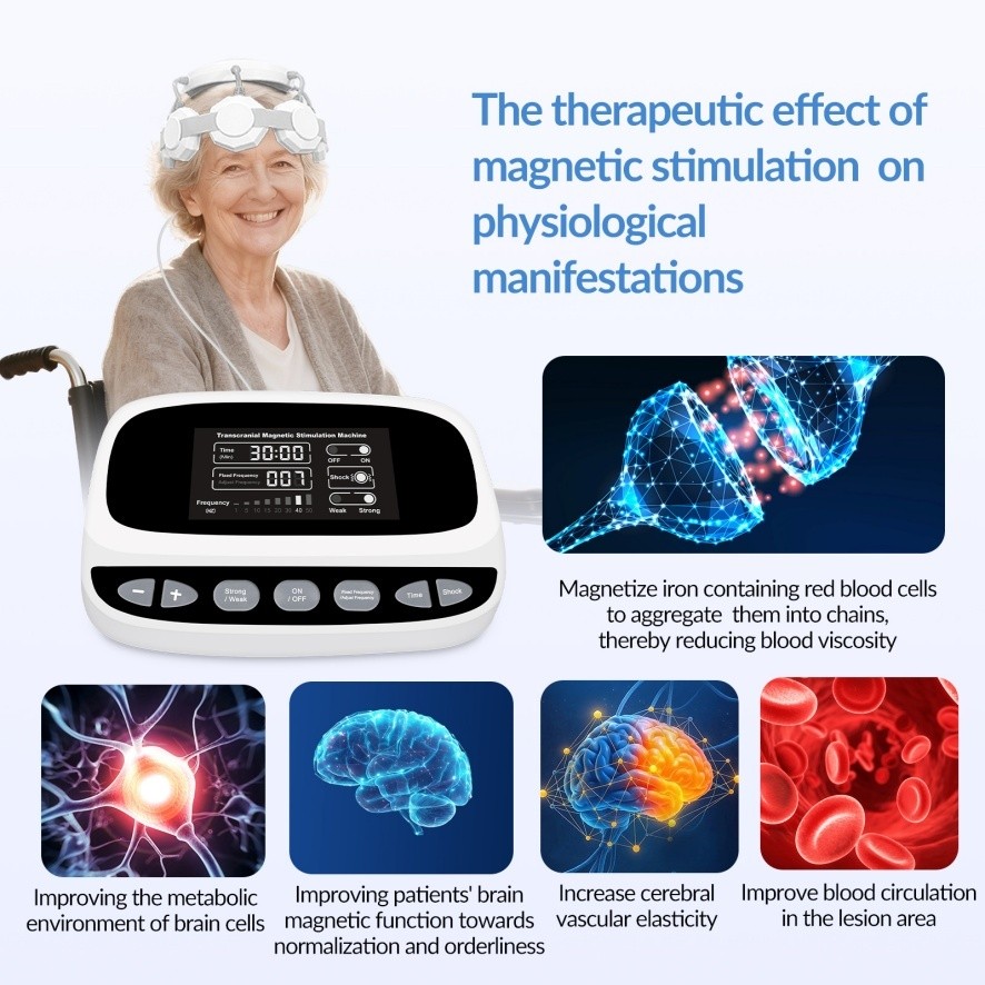 Transcranial Magnetic Stimulator TMS Brain Therapy Device Modulate Brain Activit