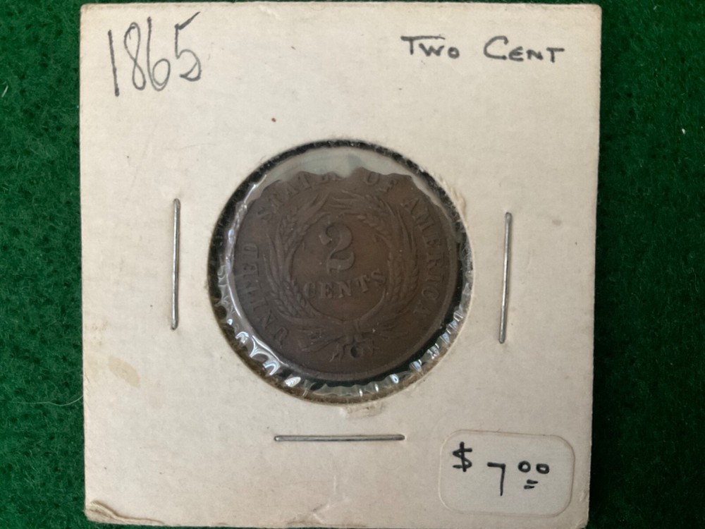 1865 Two Cent Coin - T;6