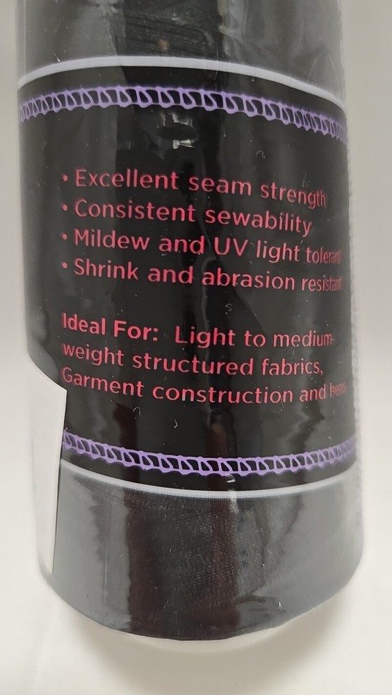 Maxi-Lock ~ Serger Thread - Black 3000 yd All Purpose Spun Polyester NEW!