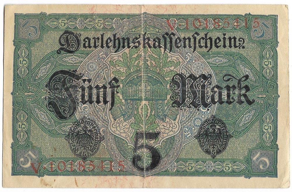 Germany 5 Mark Banknote - 1917, V-10185415
