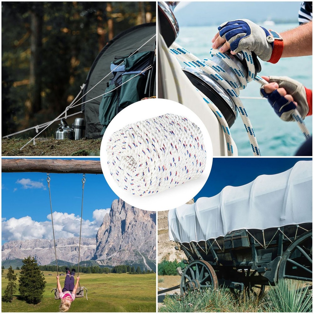 Double Braid Polyester Arborist Bull Rope 5/8"×150' Pulling Rigging Line 7200Lbs