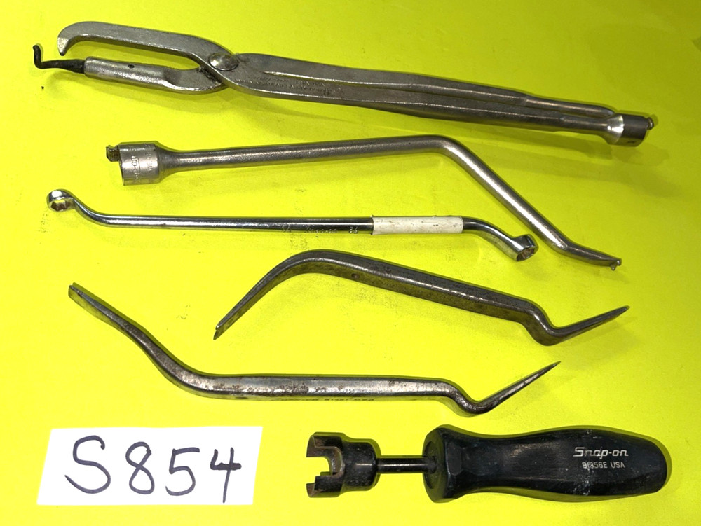 SNAP-ON TOOLS 6 PC. BRAKE SPRING PLIERS, TOOL,ADJUSTERS, BLEEDER, RETAINER TOOLS