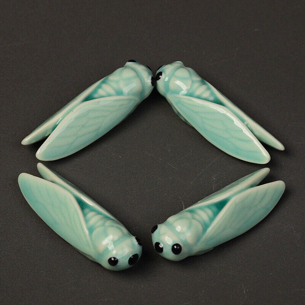 Cicada Porcelain Chopstick Rest Rack Stand Spoon Fork Ceramic Holder Tray Decor