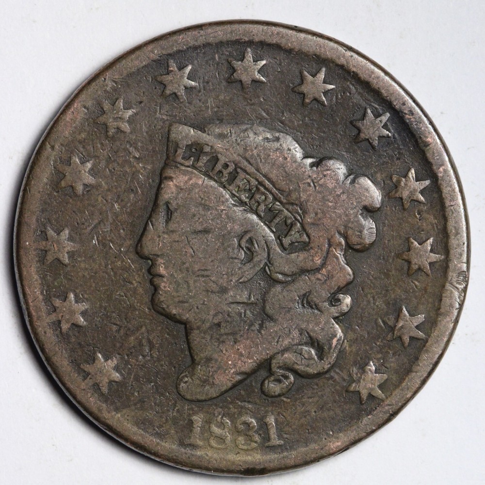 1831 Coronet Head Large Cent CHOICE FINE E292 KNL